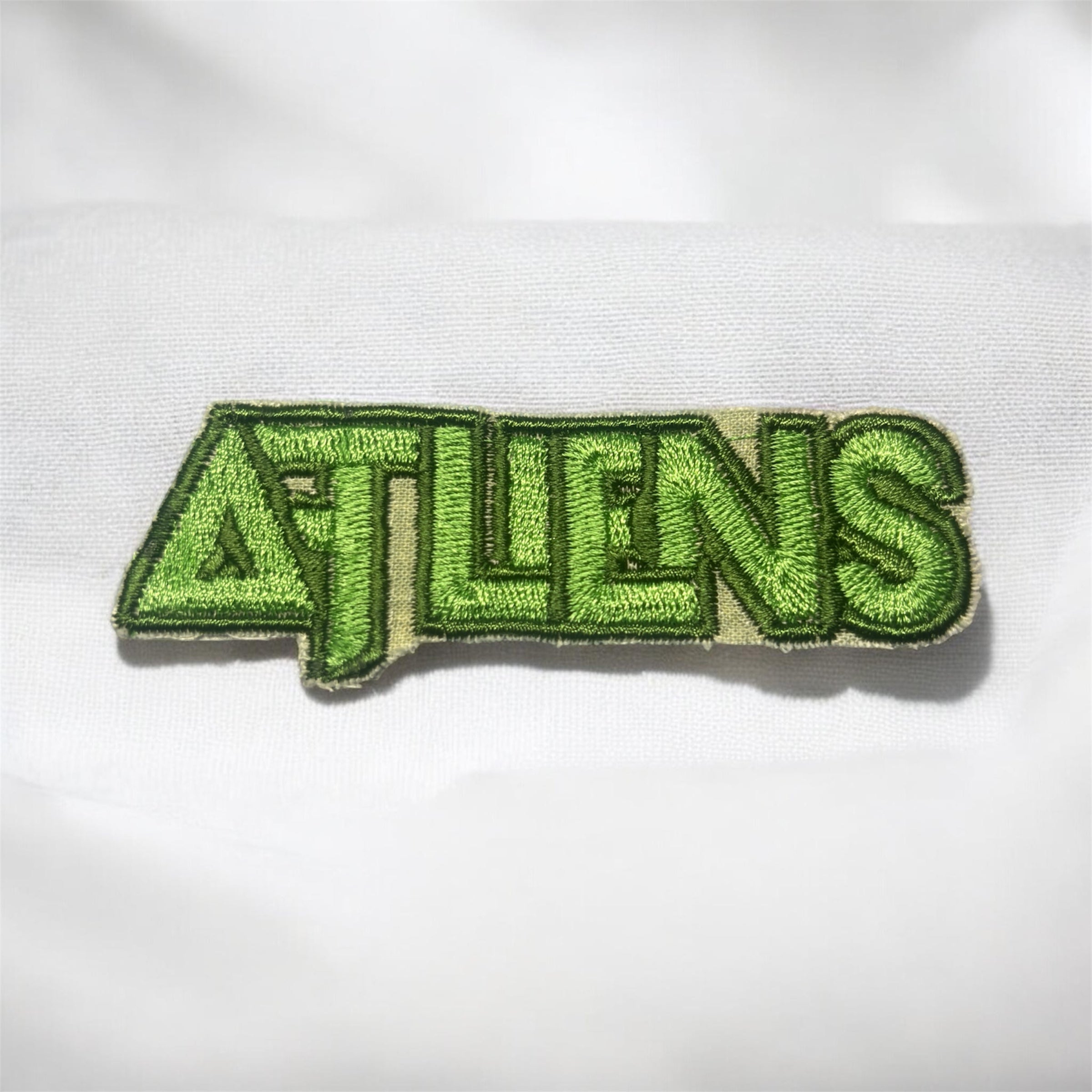 UV Green ATLiens Iron On Patch