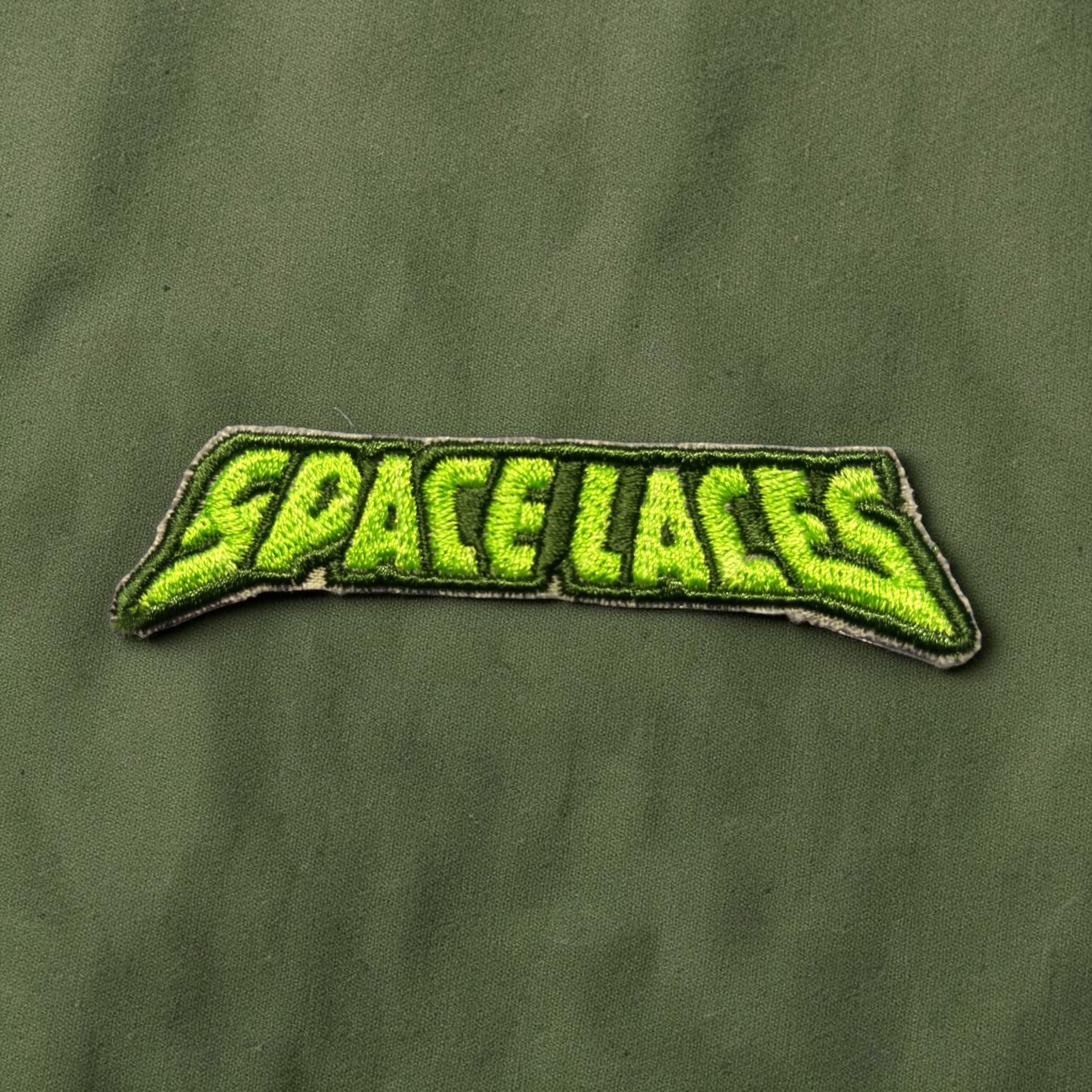 UV Green Space Laces Iron On Patch