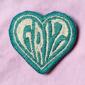 Griz Blue Heart Embroidery Patch