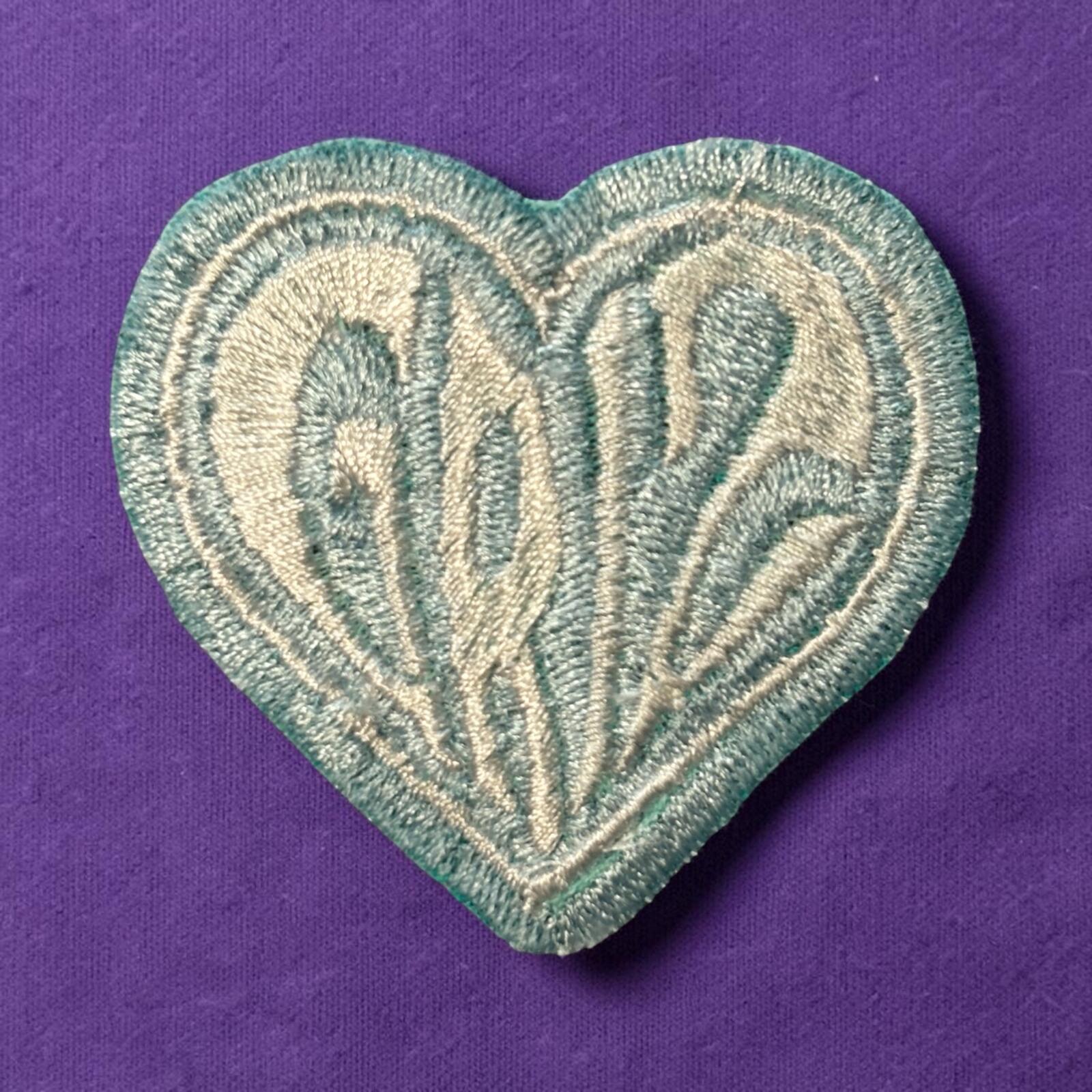 Griz Light Blue Heart Embroidery Patch